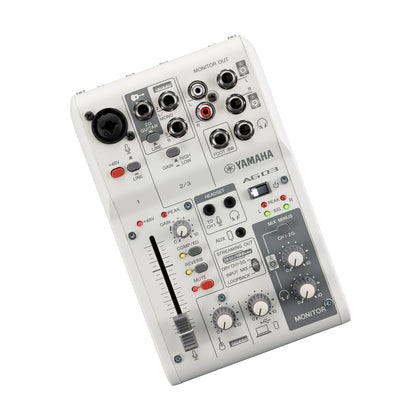 Yamaha AG03MK2 3-Channel Mixer & USB Audio Interface (White)