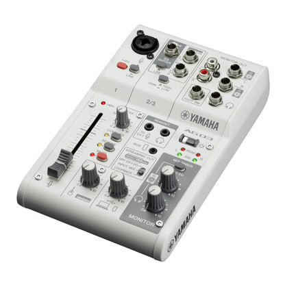 Yamaha AG03MK2 3-Channel Mixer & USB Audio Interface (White)