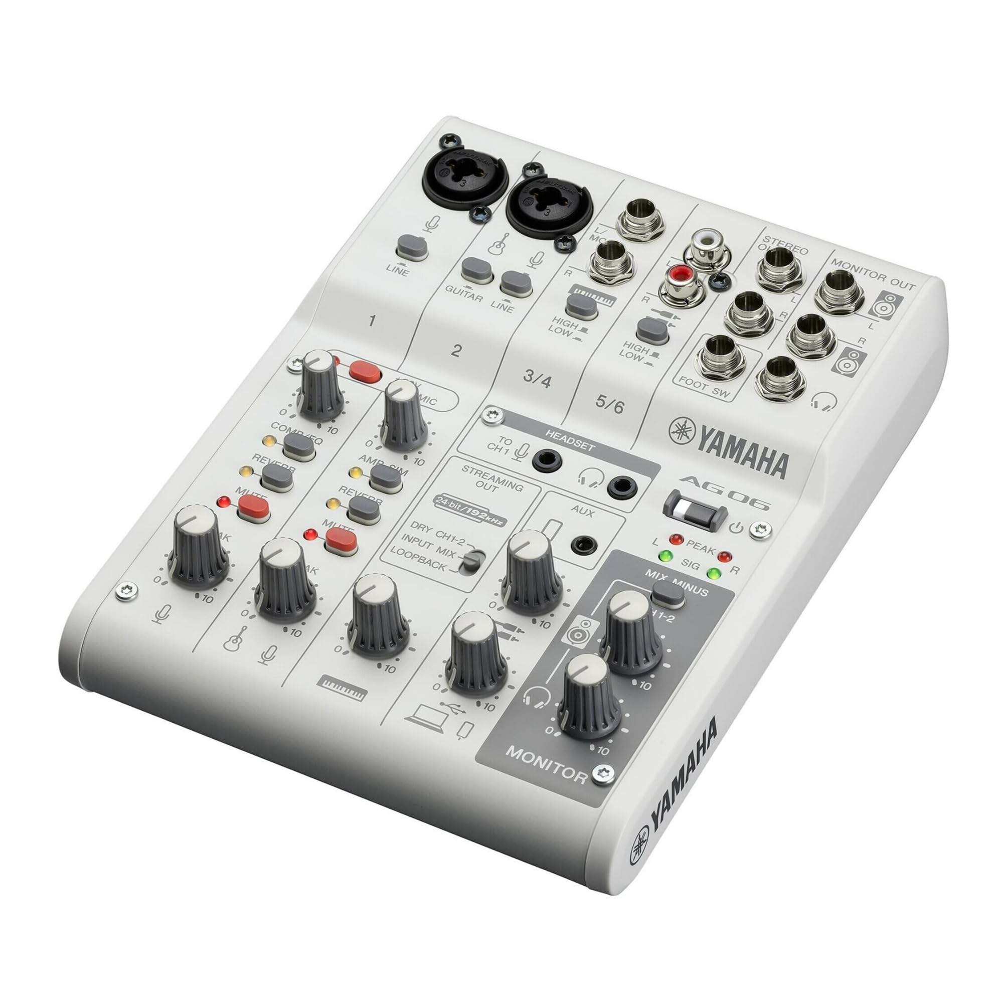 YAMAHA AG06 MK2 ホワイト（AG06MK2 W） ミキサー Yamaha AG06MK2 6-Channel Mixer and USB Audio Interface (White