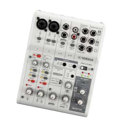 Yamaha AG06MK2 6-Channel Mixer and USB Audio Interface (White)
