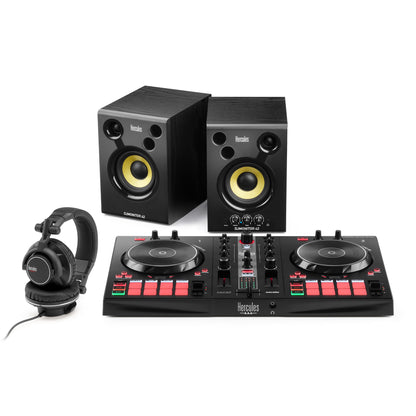 Hercules DJ Essentials Kit All-in-One Kit to Learn to DJ with DJControl Inpulse 300 Controller, Monitors, and Headphones