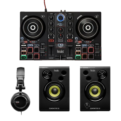 Hercules DJLearning Kit MK2 — All-in-One Kit for Learning to Mix — Software and Tutorials Included