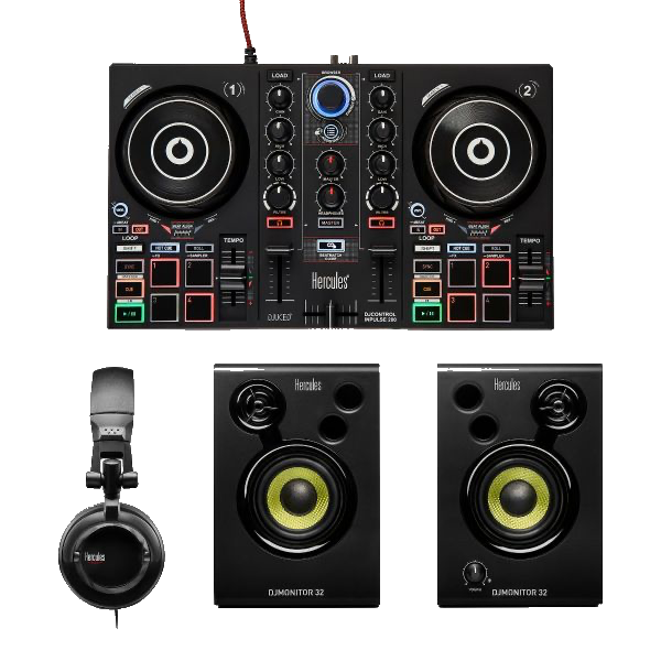 Hercules DJLearning Kit MK2 — All-in-One Kit for Learning to Mix — Software and Tutorials Included