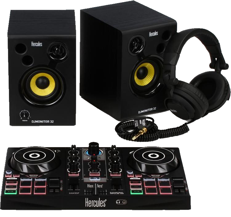 Hercules DJLearning Kit MK2 — All-in-One Kit for Learning to Mix — Software and Tutorials Included