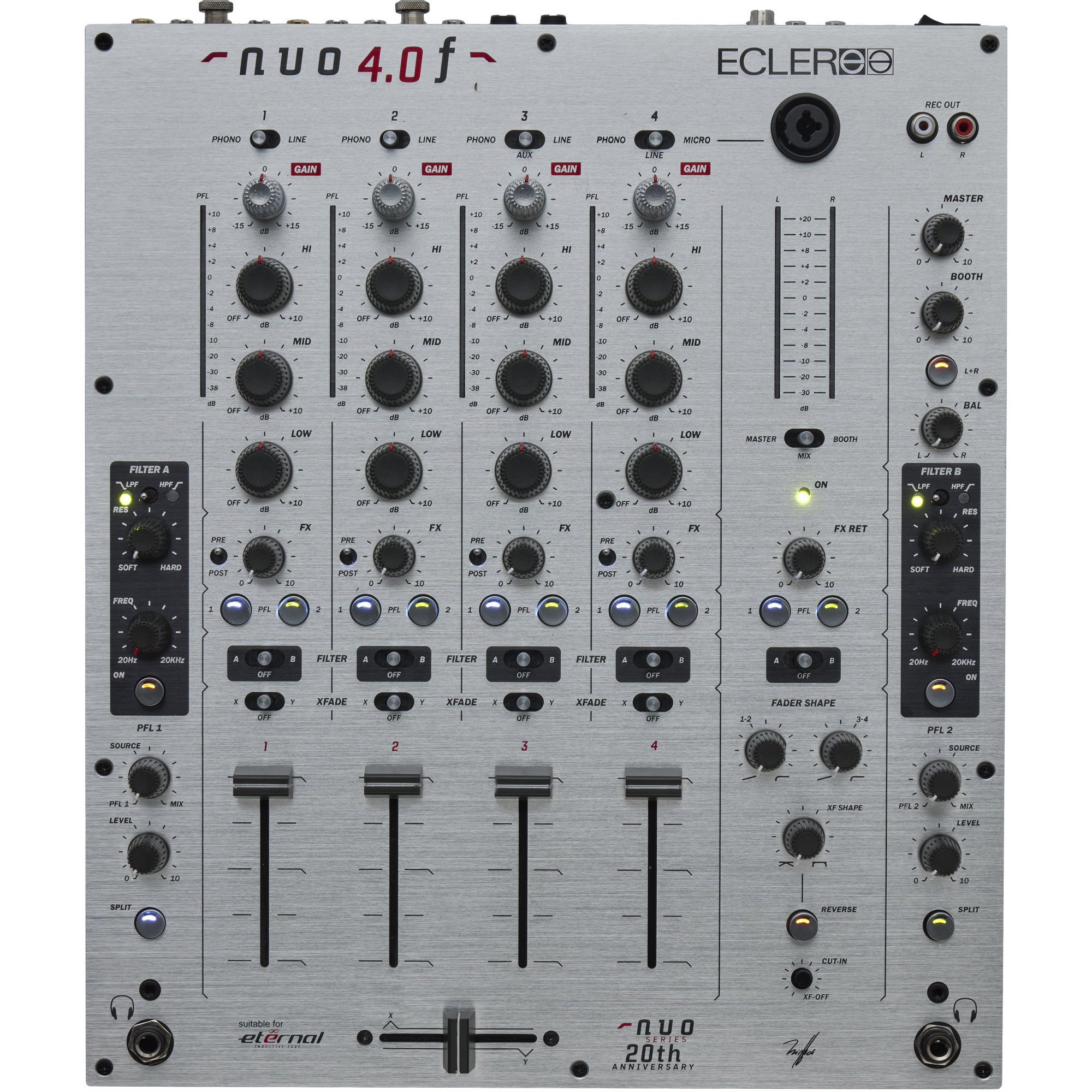 Elcer DJ AMS-NUO-4.0F-SL Four-Channel Analogue Mixer