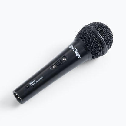 On Stage AS400V2 Handheld Hypercardioid Dynamic Vocal Microphone with Mute Switch and XLR Cable (Black Grille)