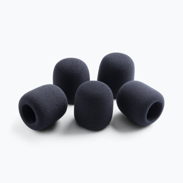 On-Stage ASWS58B5 Foam Windscreen for Handheld Microphones (5-Pack, Black)