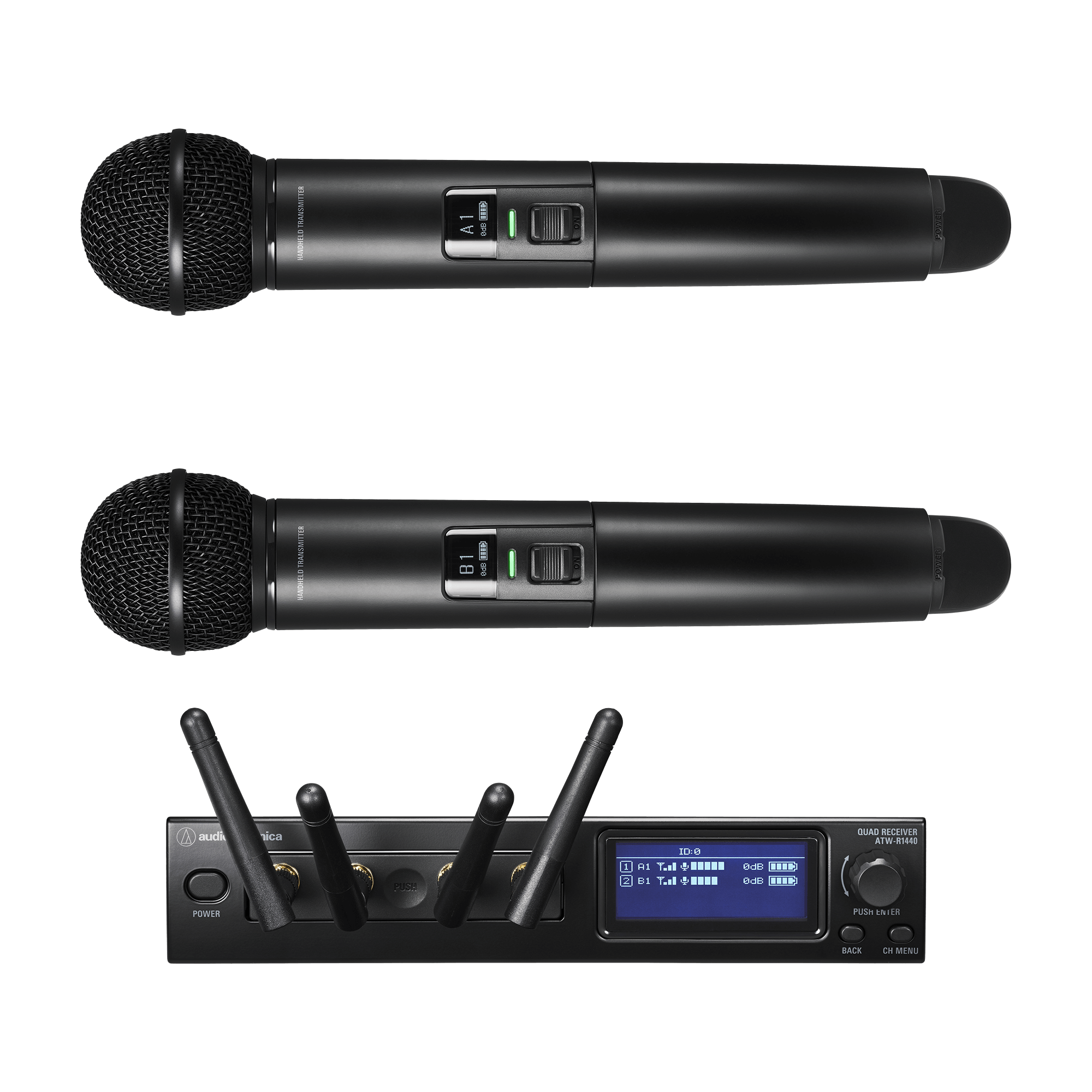 Audio-Technica ATW-1422 System 20 PRO 2-Person Digital Wireless Handheld Microphone System (2.4 GHz)