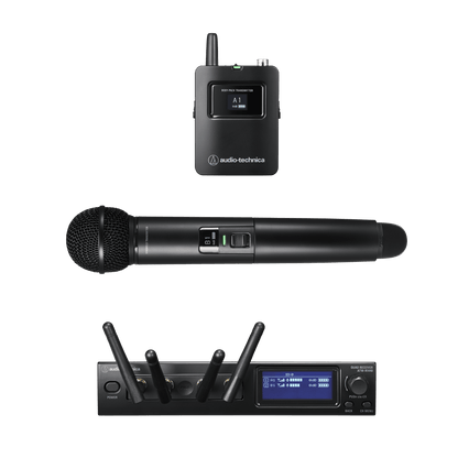 Audio-Technica ATW-1423 System 20 PRO 2-Person Digital Wireless Combo Microphone System with Handheld & Bodypack Transmitters (2.4 GHz)