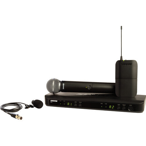 Shure BLX1288/W85 Dual-Channel Wireless Combo Lavalier & Handheld Mic System H9