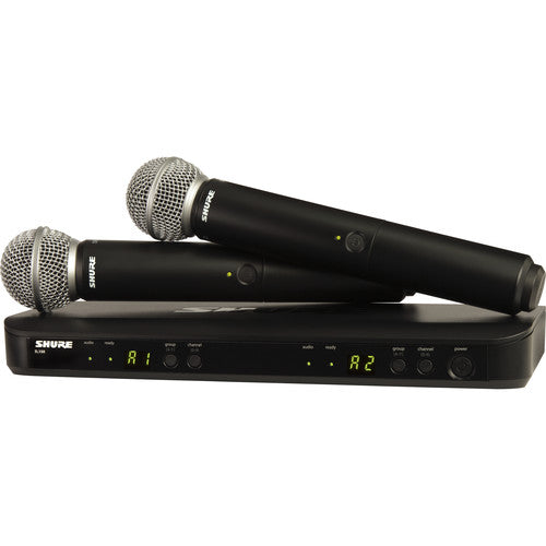 Shure BLX288/SM58-H10 Wireless Dual Vocal System with two SM58 Capsules (H10 Frequency Band: 542 to 572 MHz)