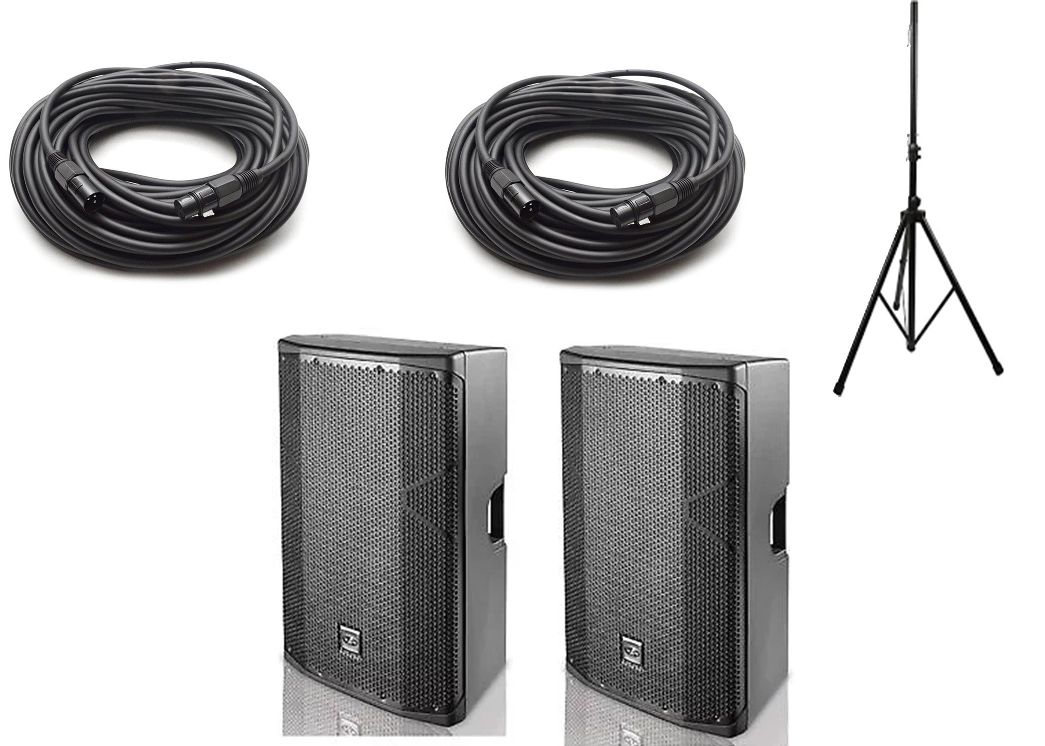 DAS Audio Altea 415A 15 2 Way 800W Speaker System Pair w/ Stands and Cables