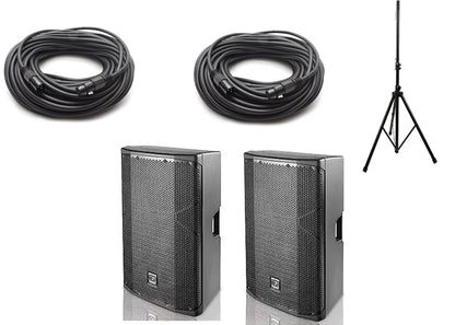 DAS Audio Altea 415A 15 2 Way 800W Speaker System Pair w/ Stands and Cables