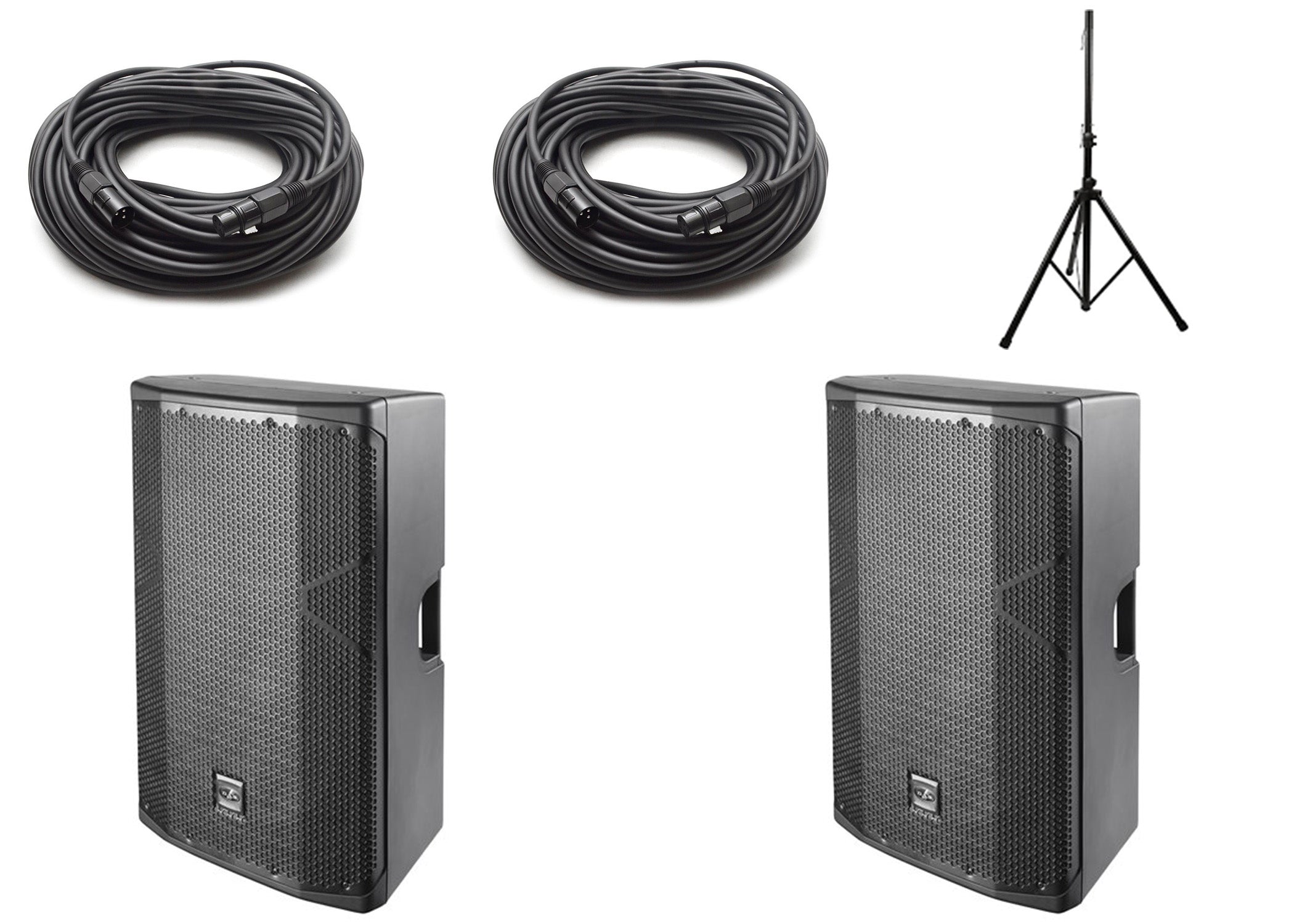DAS Audio Altea 715A Full Range 15 2 Way 1500W Speaker Pair w/Stands and Cables