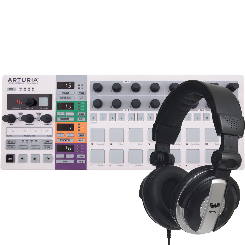 Arturia BeatStep Pro Drum Machine Step Sequencer w/ Studio Headphones