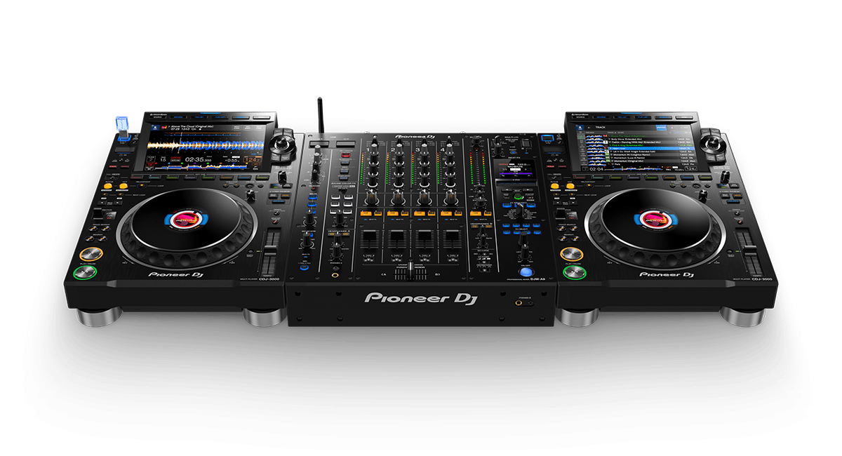 Pioneer DJ DJM-A9 4-Channel Digital Pro-DJ Mixer with CDJ-3000 High-Resolution Pro-DJ Multiplayer Bundle