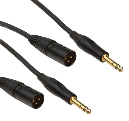 Mogami GOLD-TRSXLRM-06 Gold 1/4 TRS Male to XLR Male Balanced 6' Patch Cable - PAIR