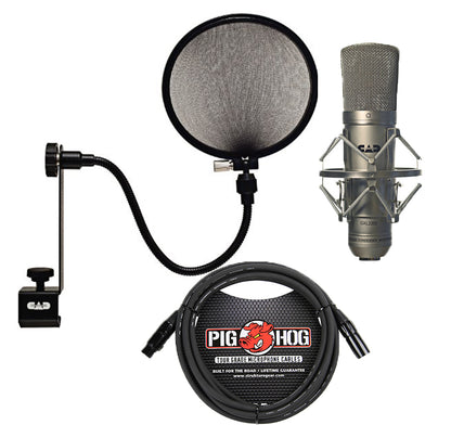 CAD GXL2200 Professional Studio Condenser Microphone w/ CAD VP1 Pop Filter