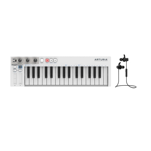 Arturia KeyStep Compact 32 Note Sequencer/Controller w/ Force Audio Twin Earbuds