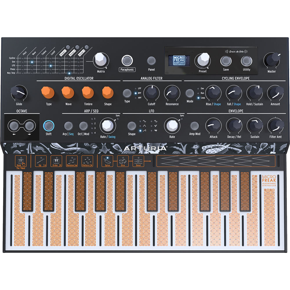 Arturia MicroFreak - Hybrid Analog/Digital Synthesizer with Advanced Digital Oscillators w/ Gooseneck Mic