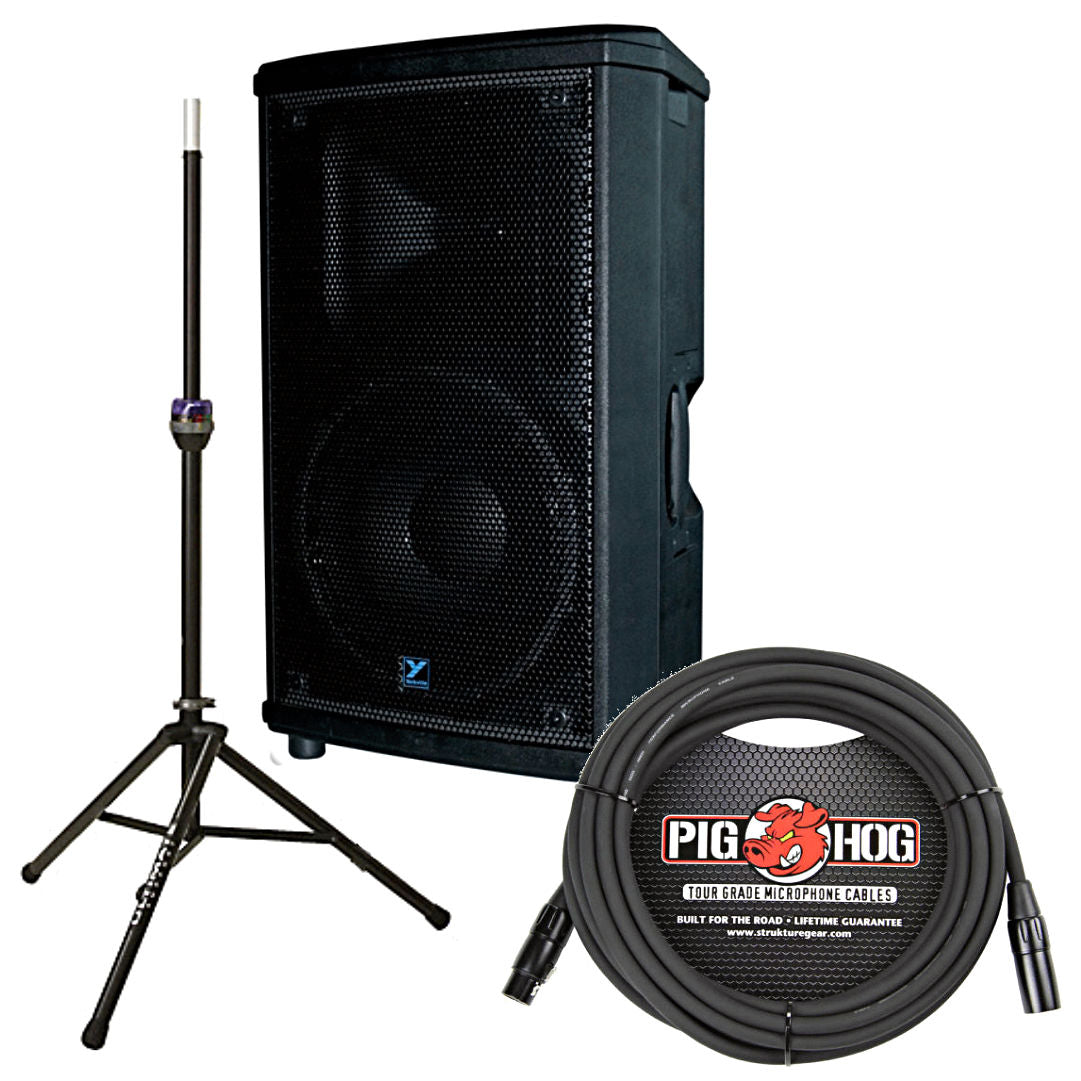 Yorkville NX25P-2 12 Powered Speaker Single with Speaker Stand and Cable