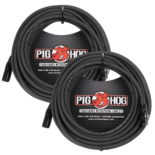 Pig Hog PHM50 50FT High Performance XLR Microphone Cable Pair