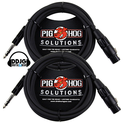 Pig Hog 10ft High Quality TRS Male - XLR Female Balanced Cables Pair PX-TMXF1