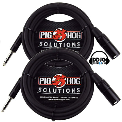 Pig Hog 10ft High Quality TRS Male - XLR Male Balanced Cable Pair - PX-TMXM2