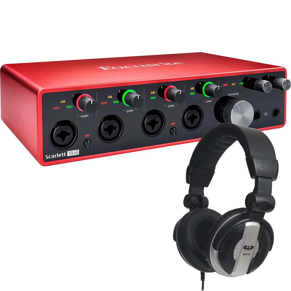 Focusrite Scarlett 18i8 3rd Gen Interface w/ Studio Headphones