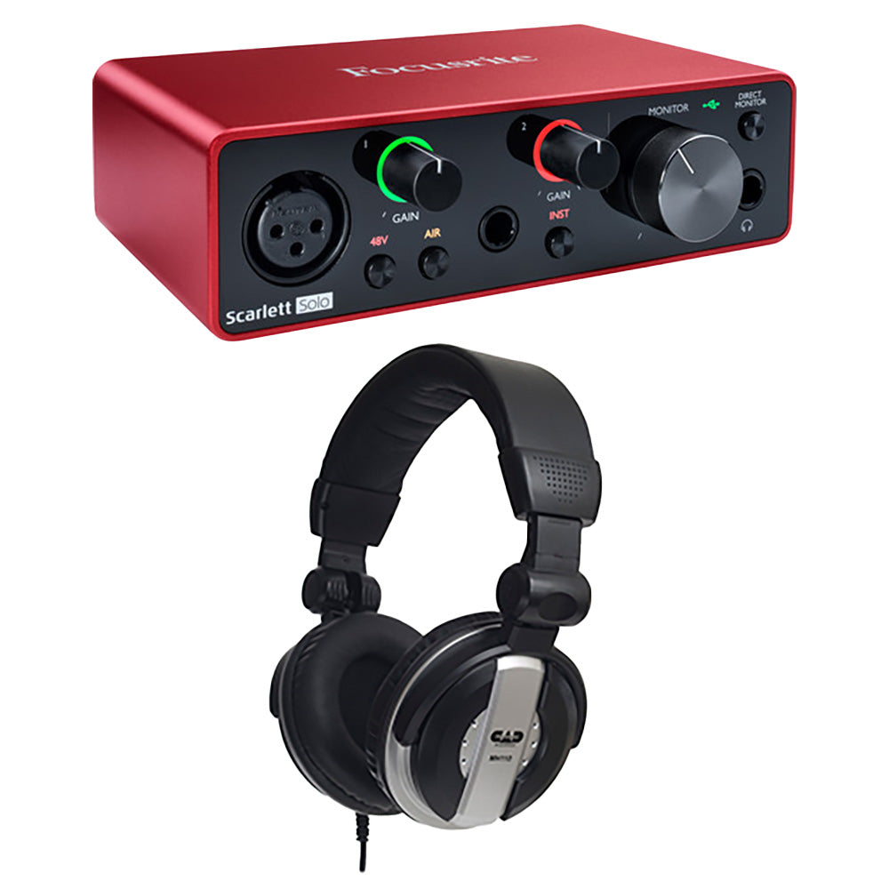 Focusrite Scarlett Solo3G USB Audio Interface with CAD MH110 Studio Headphones