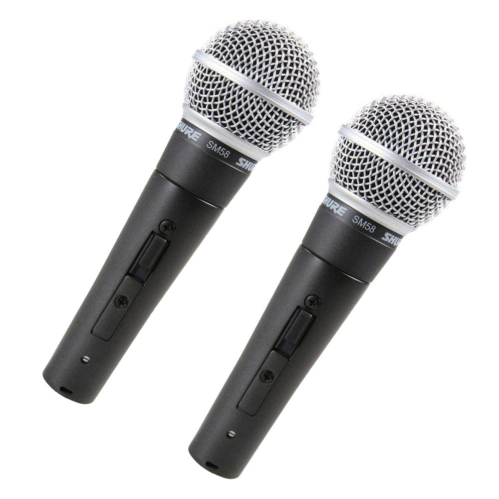 Shure SM58S Cardioid Vocal Microphone Microphone w/ On/Off Switch PAIR