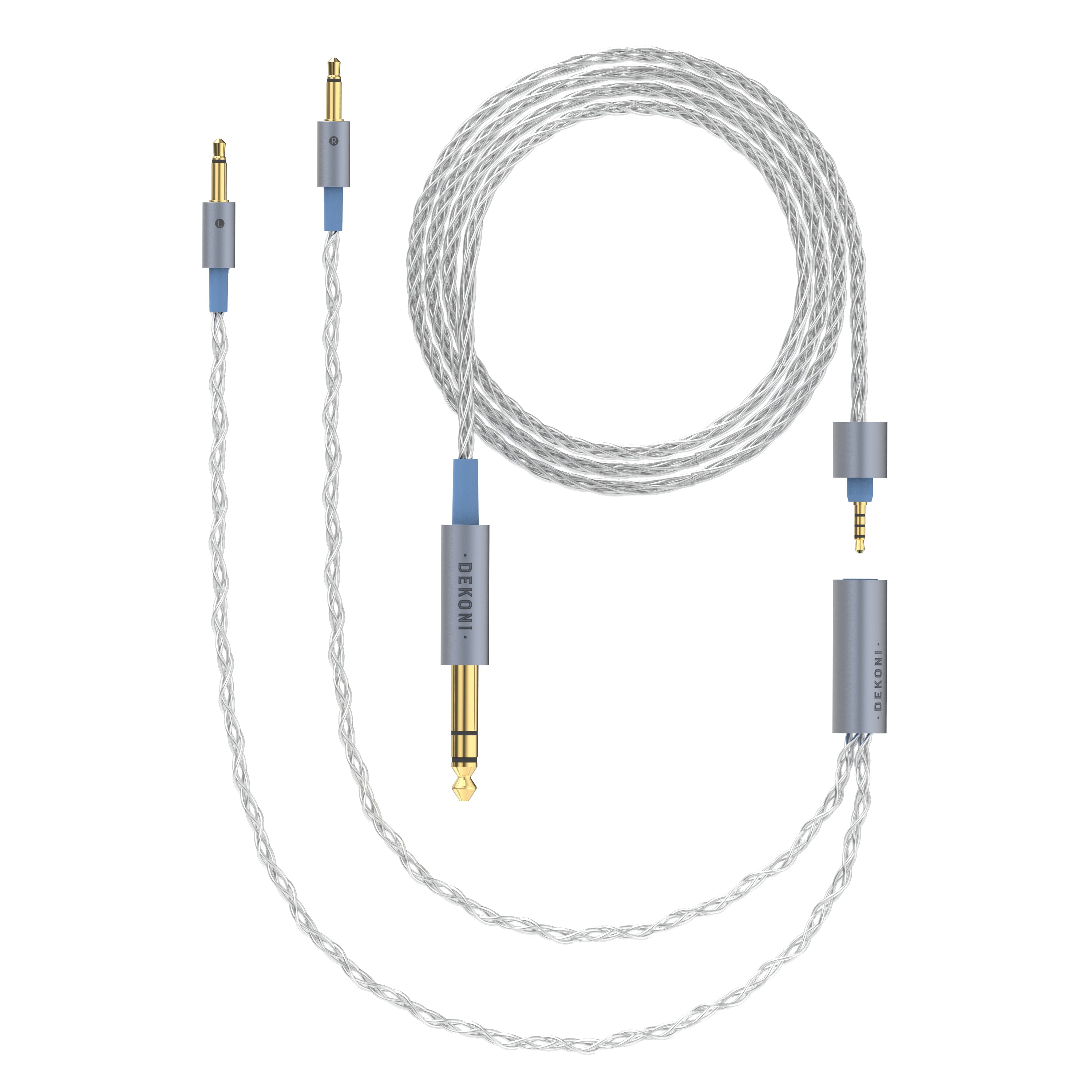 Dekoni Audio Ensemble 1/4 52 Braided Cable with 3.5mm Headphone Connectors