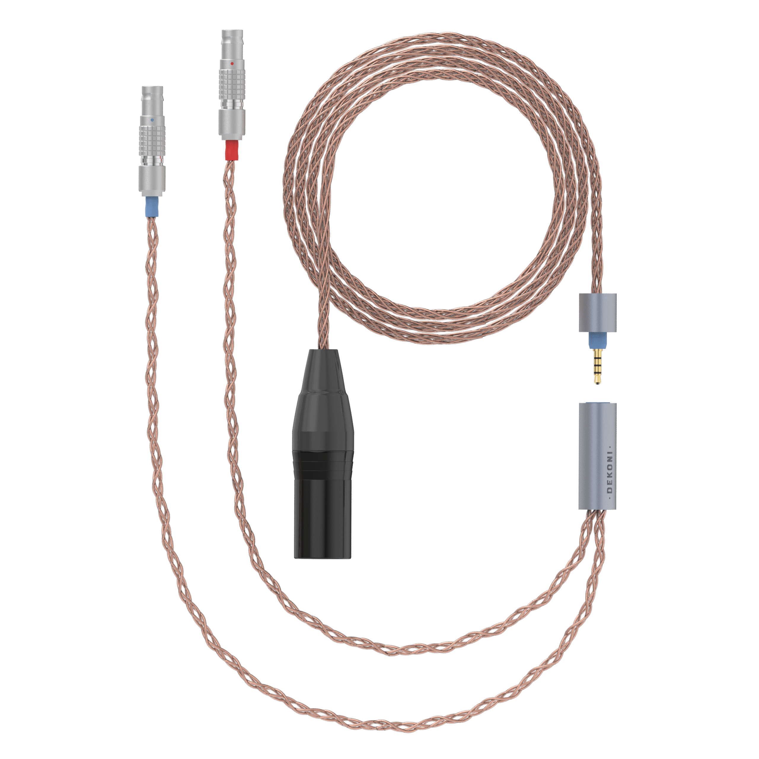 Dekoni Audio Ensemble 4-Pin XLR PCUHD Cable with 2-Pin Utopia Lemo Headphone Connectors (64)