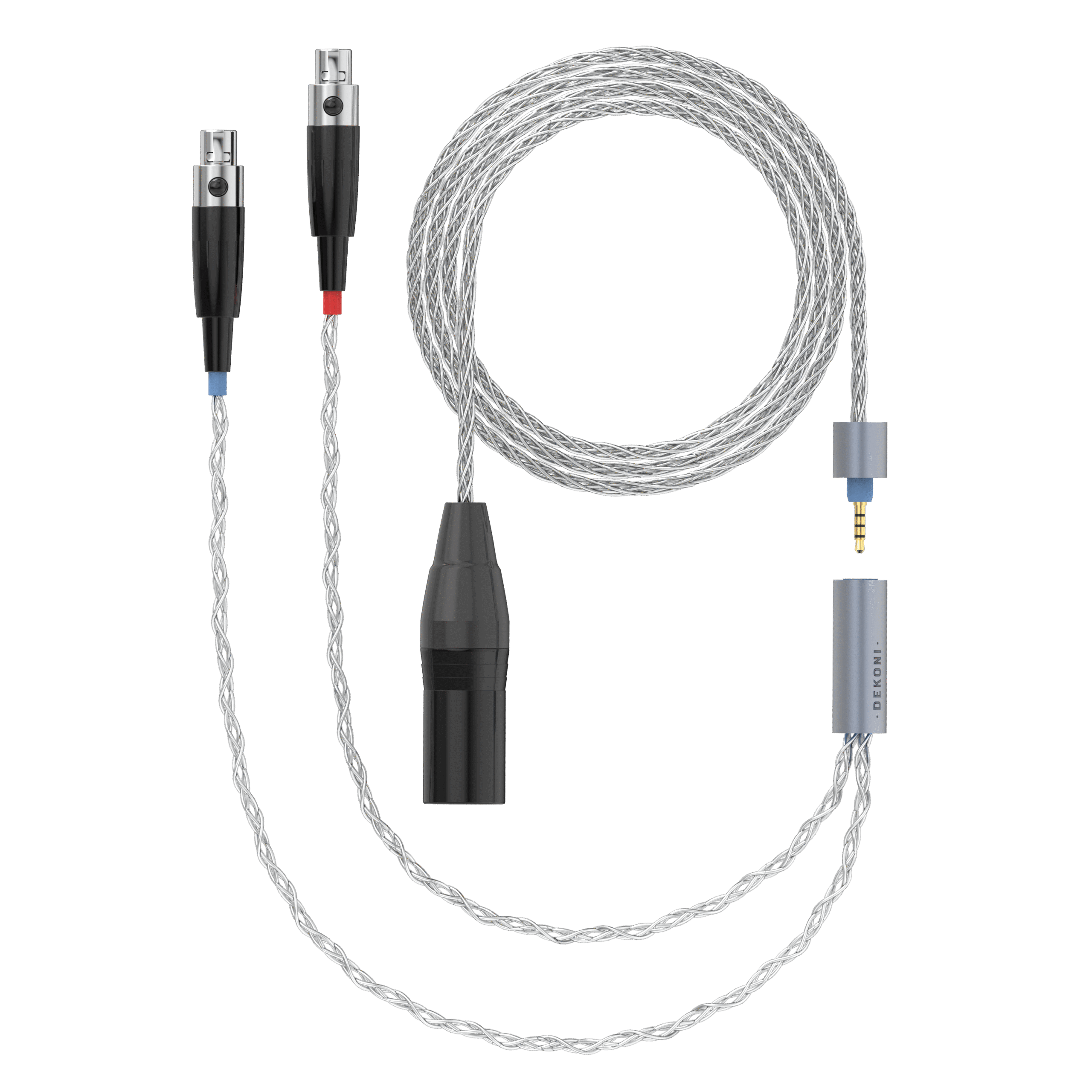 Dekoni Audio Ensemble 4-Pin XLR Braided Cable with HD600 Headphone Connectors (64)