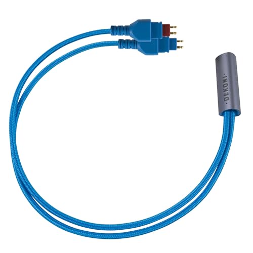 Dekoni Audio Ensemble Oversplit 3.5mm Connectors with Blue Nylon Woven Jacket