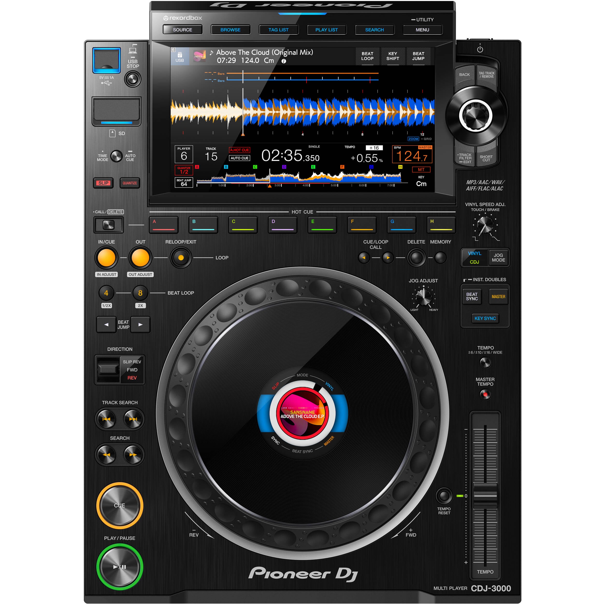 Pioneer DJ CDJ-3000 High-Resolution Pro-DJ Multiplayer (Black