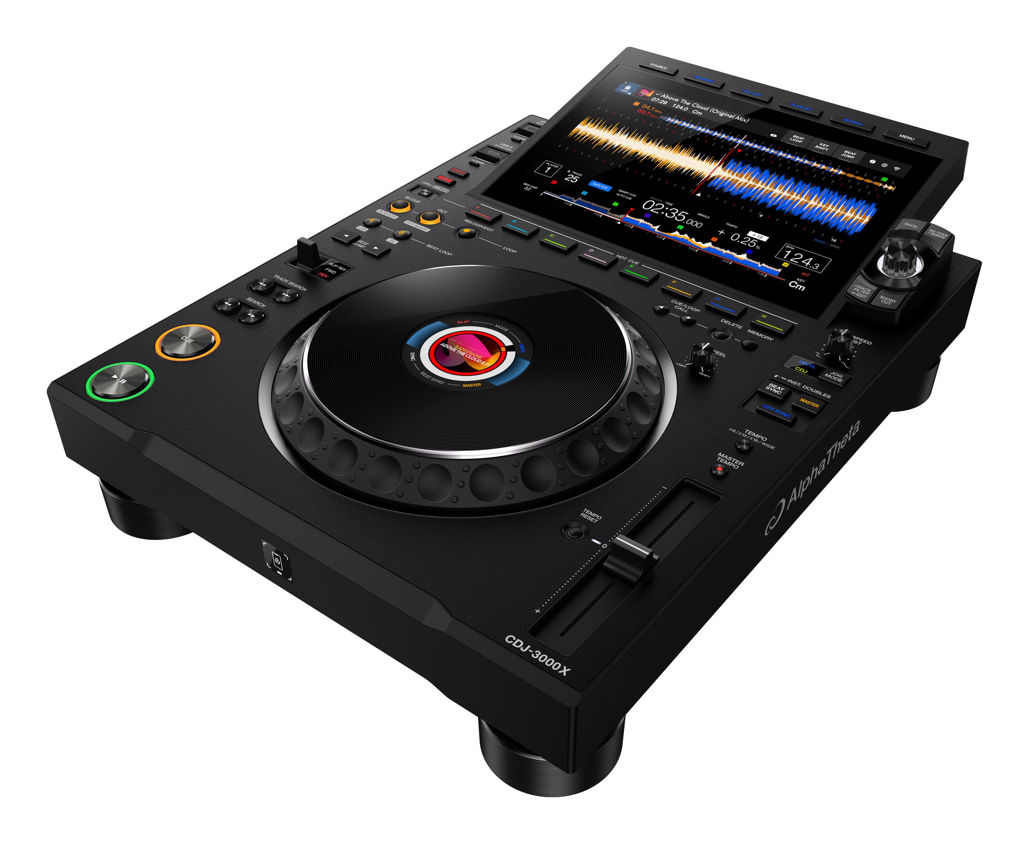 AlphaTheta CDJ-3000X High-Resolution Professional DJ Player (Black)