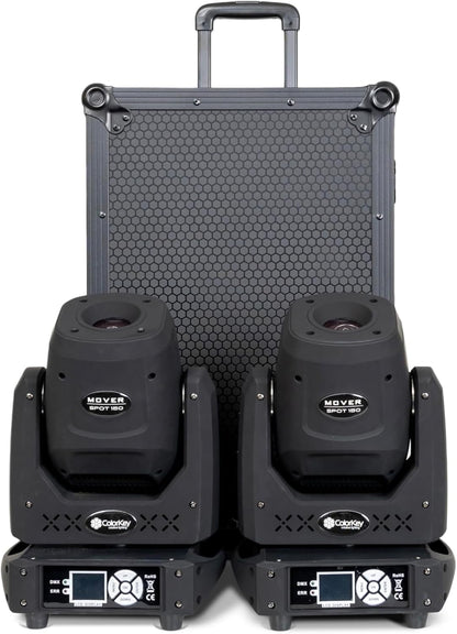 ColorKey Mover Spot 150 2-Pack Bundle With Trolley (All Black)