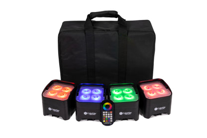 ColorKey CKU-6224 MobilePar Mini Hex 4 MKII (4-Pack w/ Carrying Case)