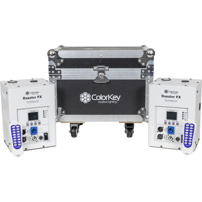 ColorKey CKU-7713 Dazzler FX MKII 2-Pack Bundle w/ Road Case (White)