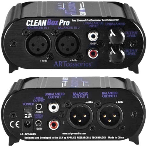 ART CleanBox Pro 2-Ch Stereo Level Converter & Hum Eliminator Pro