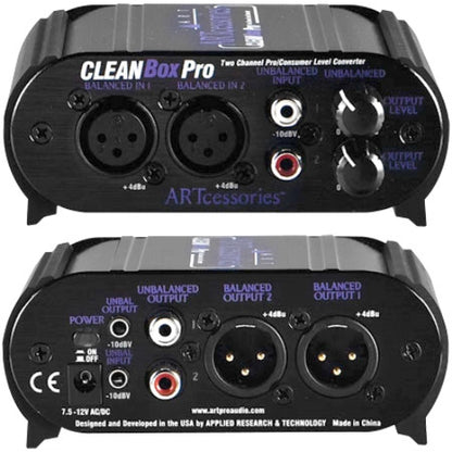 ART CleanBox Pro 2-Ch Stereo Level Converter & Hum Eliminator Pro Live/Studio