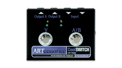 ART COOLSWITCH A/B-Y Switcher with LED's allows switching of Source Signal between 2 Amplifiers or 2 Sources to an Amplifier