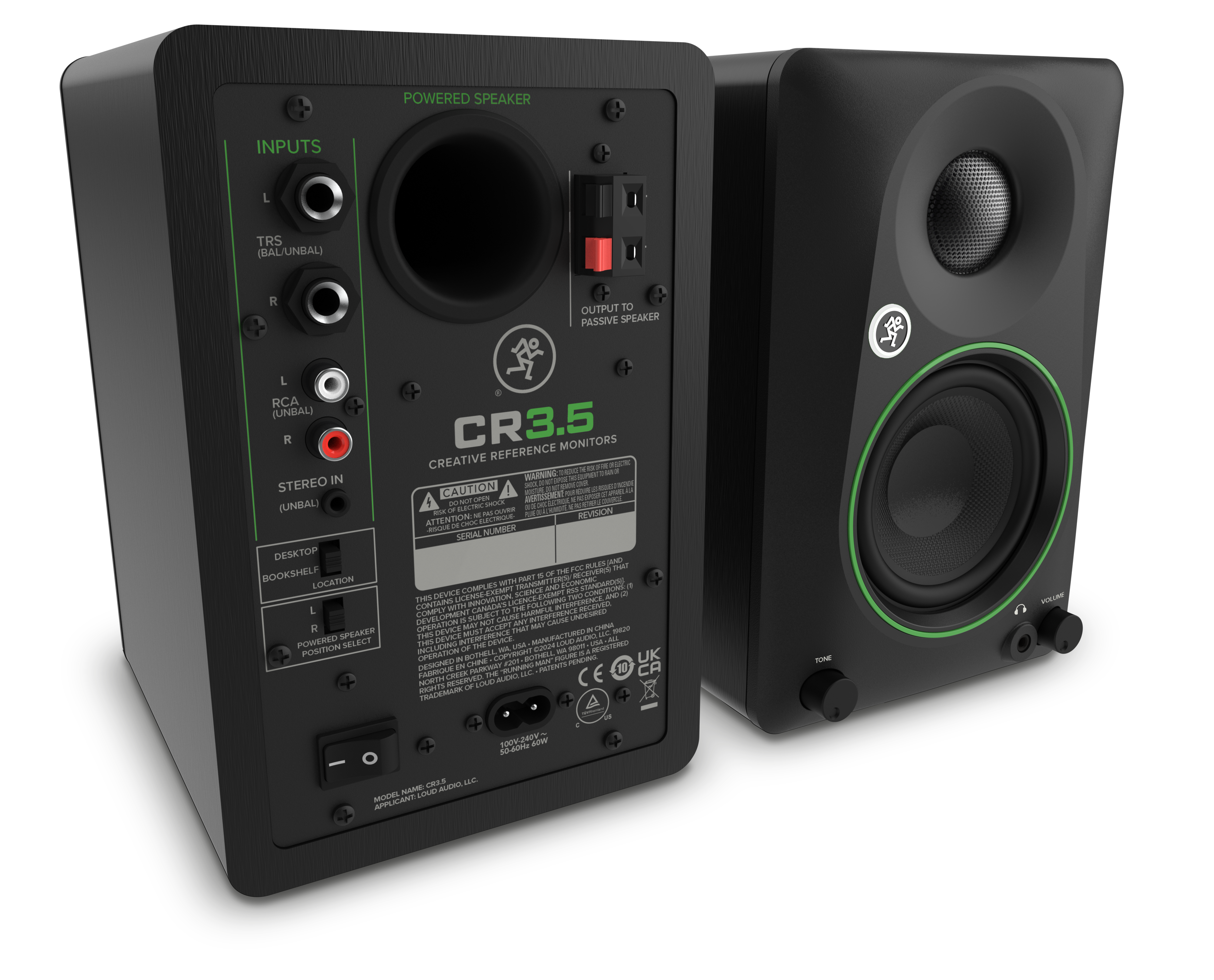 Mackie CR3.5 3.5 Powered Studio Monitors w/ Tone Control