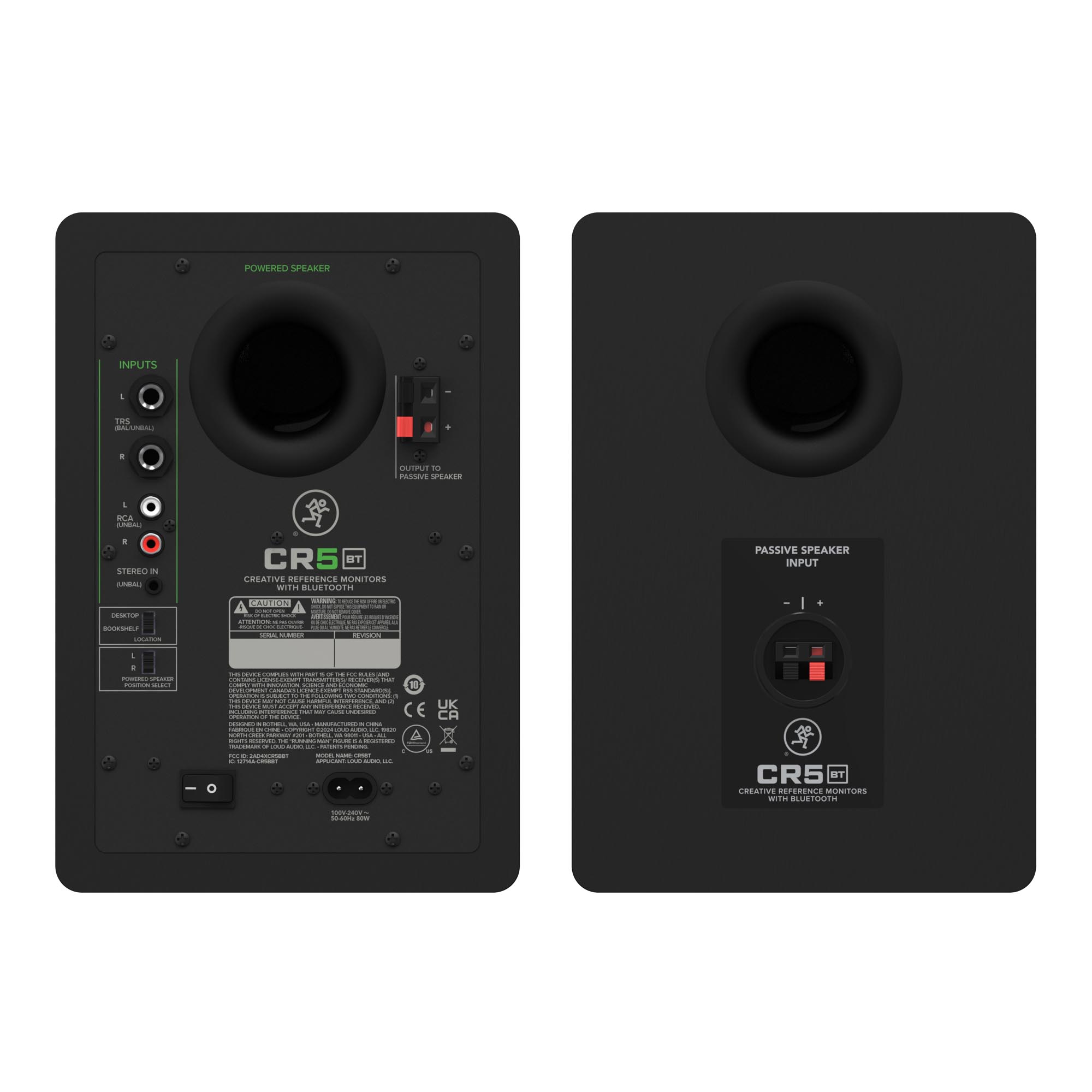 Mackie CR5BT Creative Reference Powered 5 Studio Monitors with Bluetooth (Pair, Black)