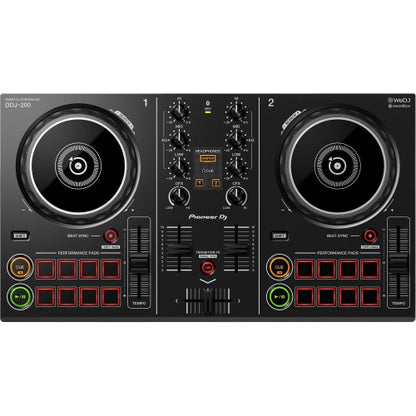 Pioneer DDJ-200 Smart DJ Controller w/ 8 Performance Pads for WeDJ & Rekordbox