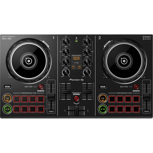 Pioneer DDJ-200 Smart DJ Controller w/ 8 Performance Pads for WeDJ & Rekordbox