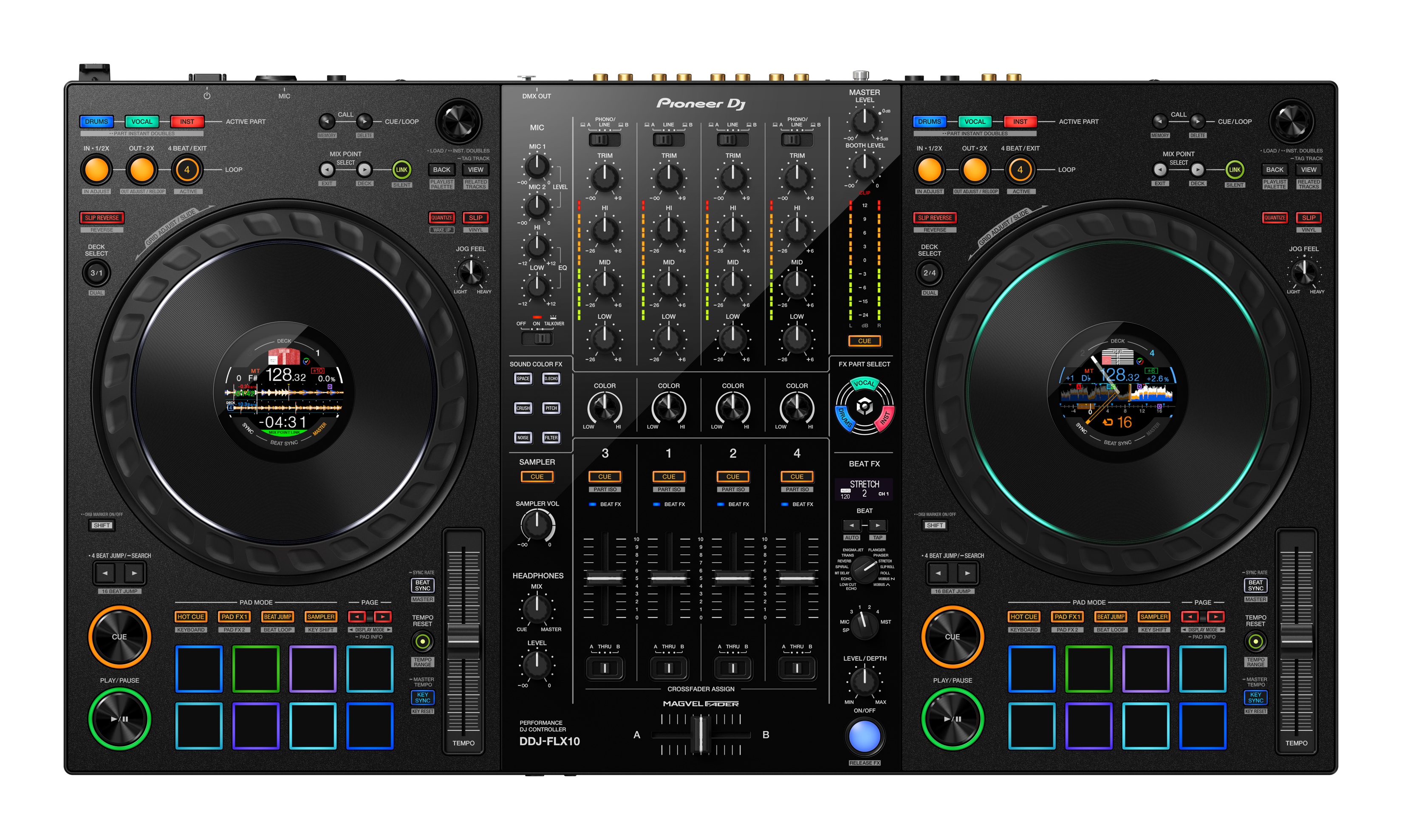 Pioneer DJ DDJ-FLX10 rekordbox DJ and Serato Controller
