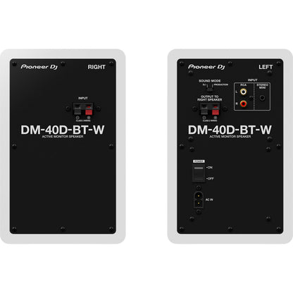 Pioneer DJ DM-40D-BT 4 Two-Way Active Desktop Monitor System w/ Bluetooth White