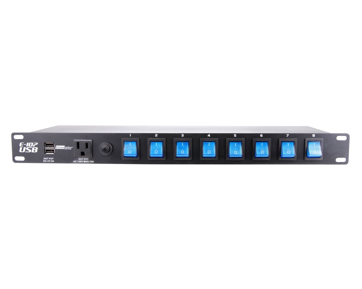 Eliminator Lighting E-107USB Rack Mount Power Center